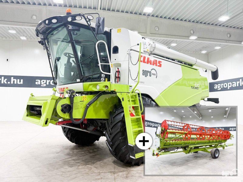 Claas Tucano 570 4WD APS Hybrid rotor system, 6.6 m V660 header, trans