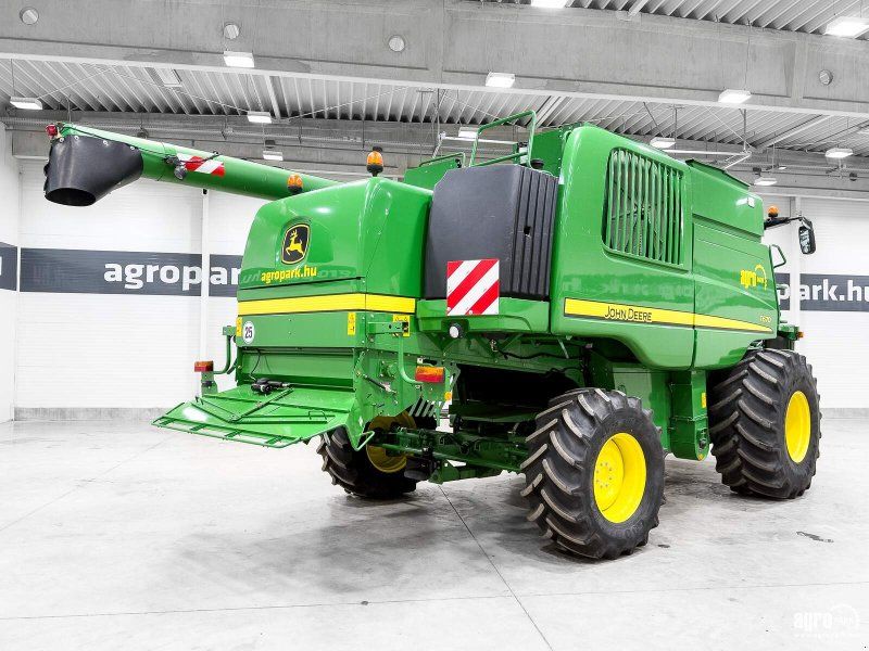 John Deere T670 6 straw walkers, 7,6 m 625R header, transport trolley, rape
