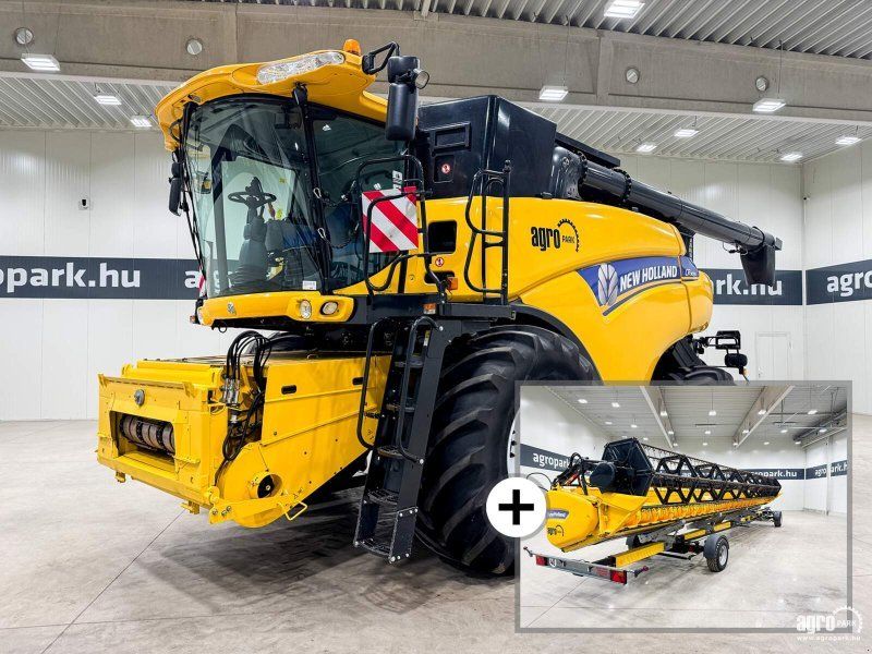 New Holland CR9090 4WD rotor, 10,7 m Varifeed header, transport trolley, rap