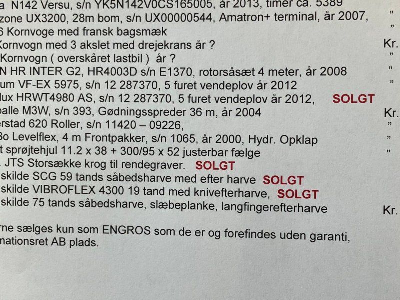 --- Maskiner Sælges For Kunde--