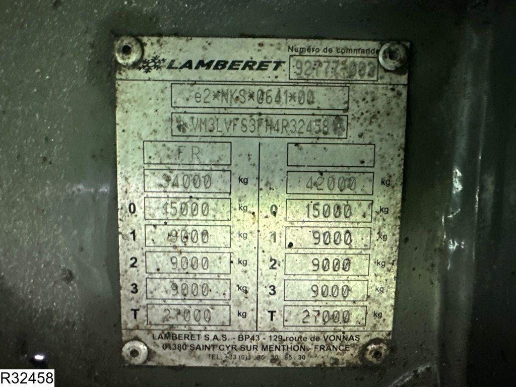 Lamberet Koel vries Carrier Vector 1550, Dhollandia, Lift axle