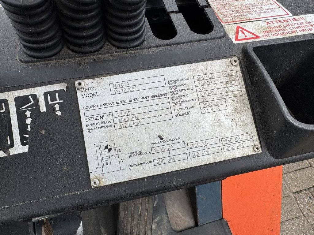 Forklift Toyota 42-7FG25 LPG 2450kg 2003