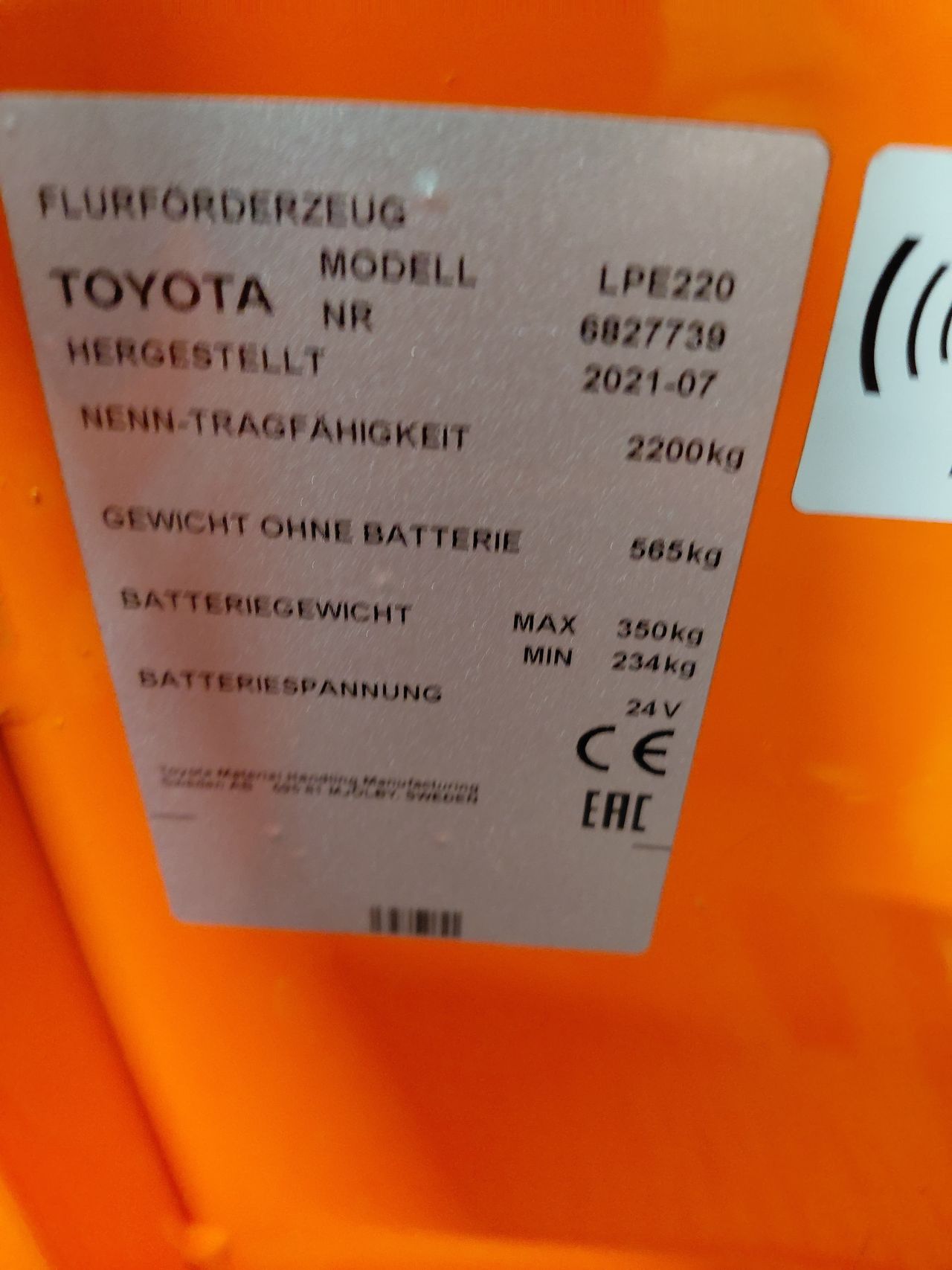 Toyota LPE220 meerij palletwagen