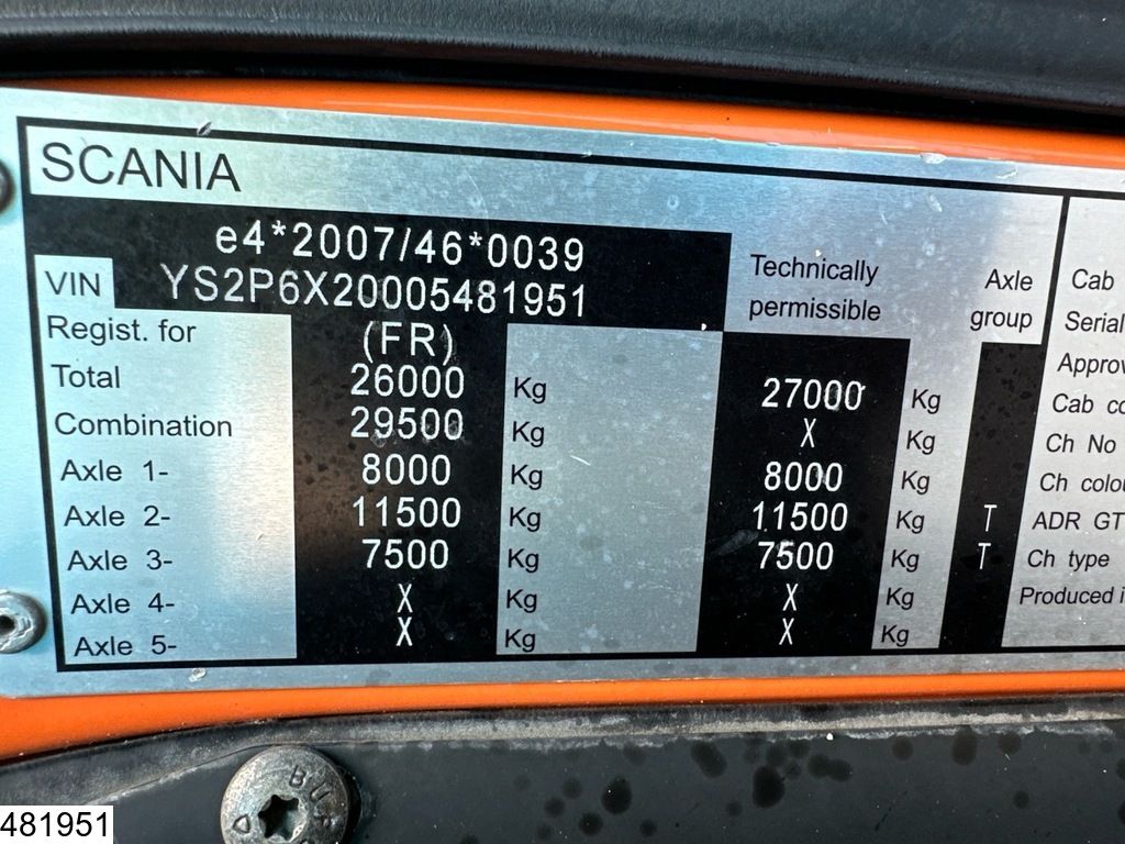 Scania P 340 EURO 6, CNG, 6x2, Retarder, Palfinger, Remote