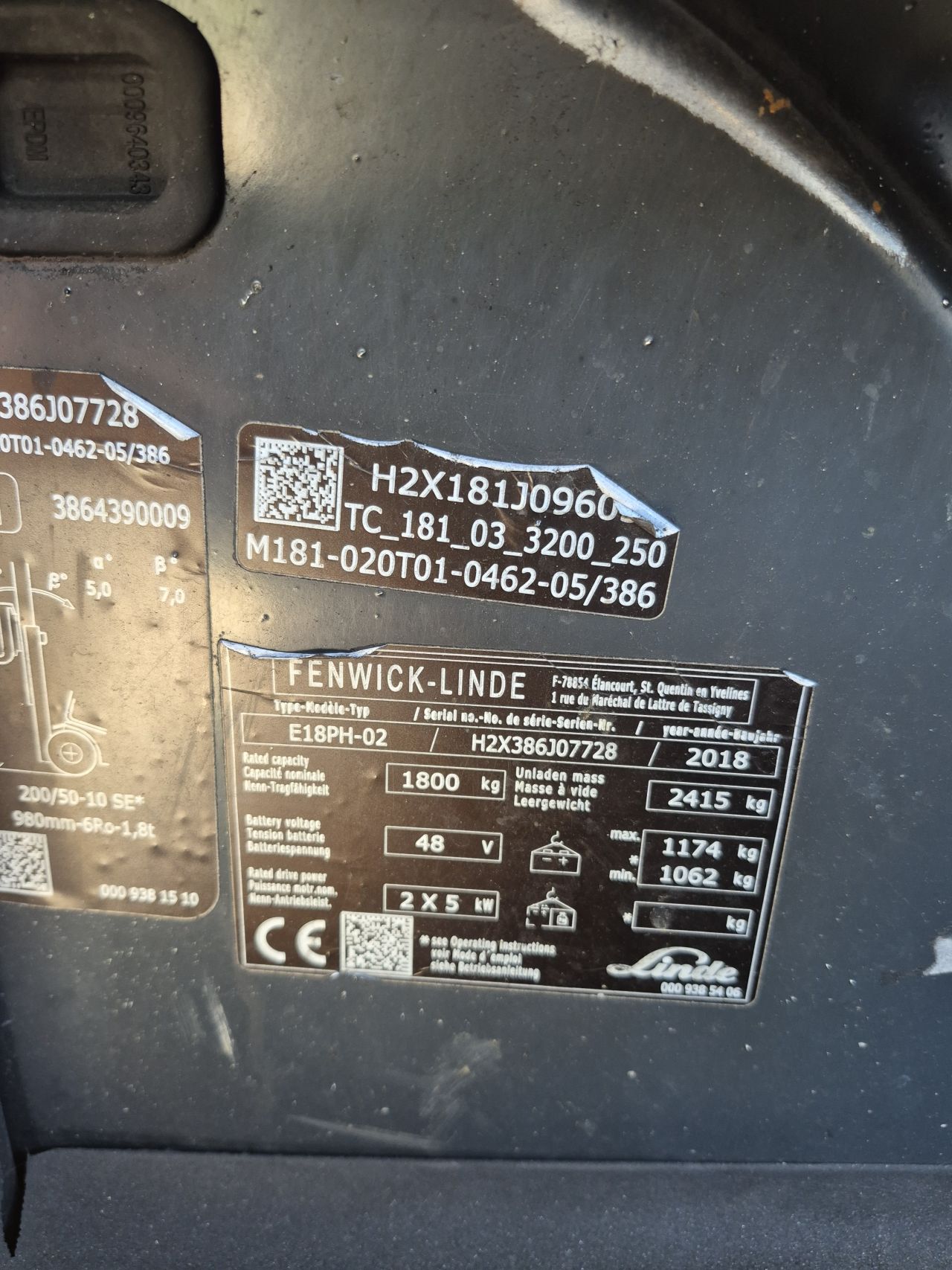 Linde E18PH-02 triplex sideshift vorkversteller bj 2018