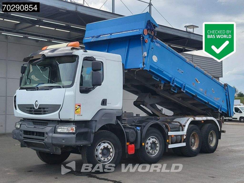 Renault Kerax 430 8X4 15m3 Forez Bennes Tipper 3-sides Steelsuspension Big-Axle Automatic Euro 5