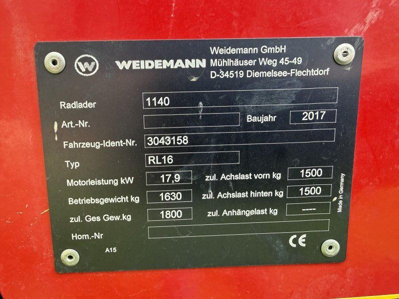 Weidemann 1140 light