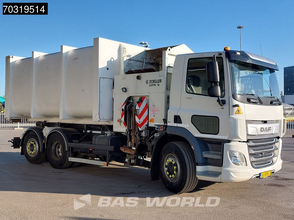 DAF CF 300 6X2 NL-truck Zoeller Lotos Seitenlader chain system Automatic Euro 6