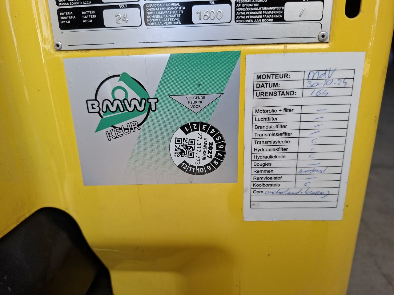 Hyster P1.6 elektrische palletwagen slechts 177 uur