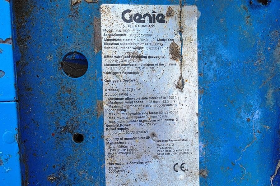 Genie GS1932 Electric, Working Height 7.8 m, 227kg Capac