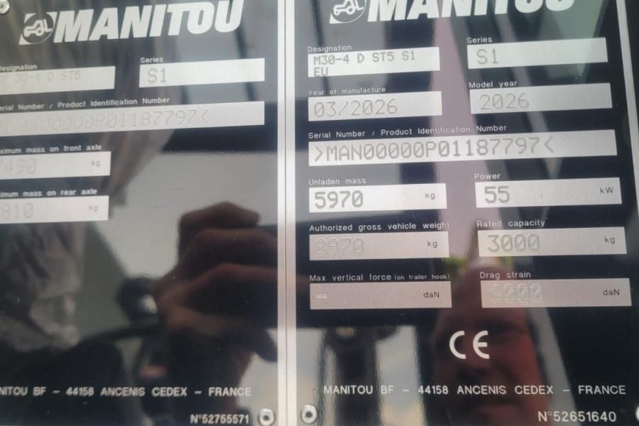 Manitou M30-4 D ST5 S1 EU Diesel, 4x4 Drive, 3t Capacity,