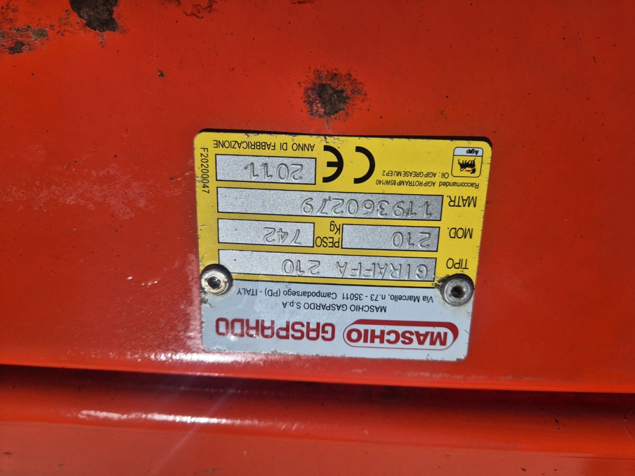 Maschio Giraffa 210 zij klepelmaaier verstek