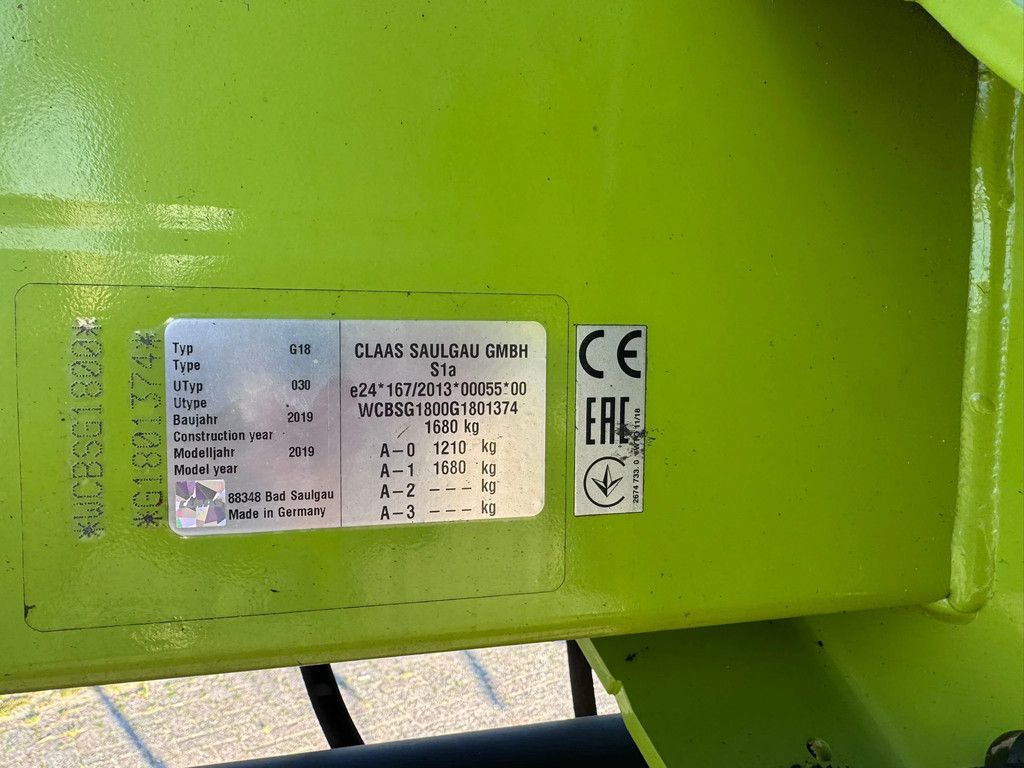 Claas Liner 1900 hark zijafleg