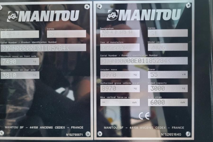 Manitou M30-4 D ST5 S1 EU Diesel, 4x4 Drive, 3t Capacity,