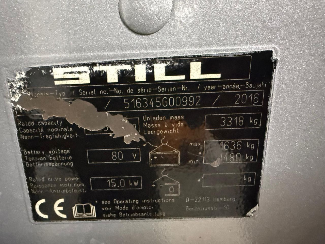 Heftruck Still RX 60-25 2016 8921 uur triplo 4890 met Side shift