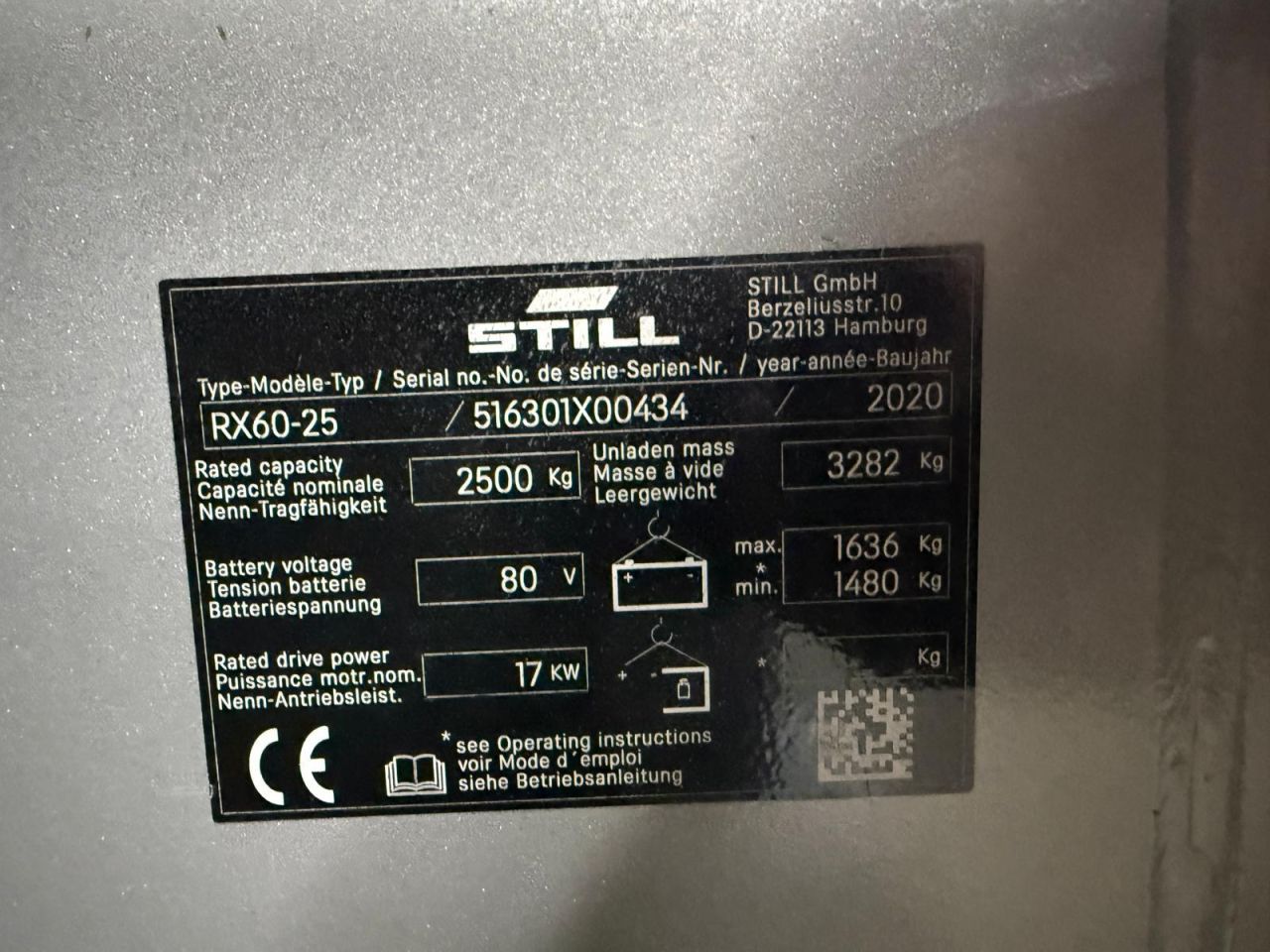 Heftruck Still RX 60-25 2020 4400 uur triplo 4890 met Side shift