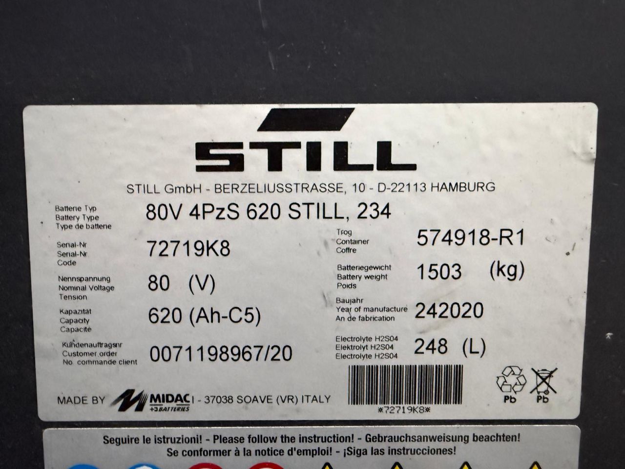 Heftruck Still RX 60-25 2020 4400 uur triplo 4890 met Side shift