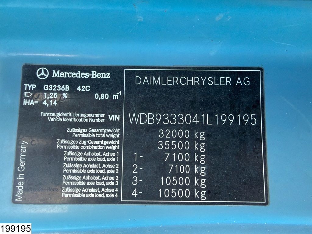 Mercedes Actros 3236 8x4, PTO, Liebherr, Steel spring