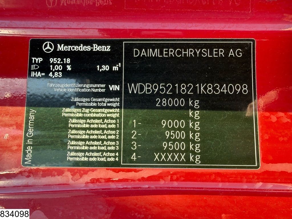 Mercedes Actros 3348 6x6, Euro 3, V8, PTO, Steel suspension