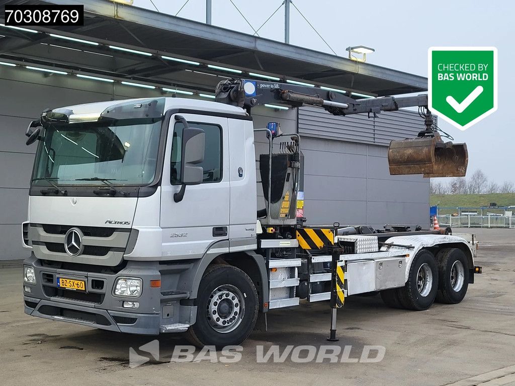 Mercedes Actros 2532 6X2 NL-Truck HMF 1643 Z2 Crane Kran 21 tons VDL Hooklift Lift-Axle Euro 5