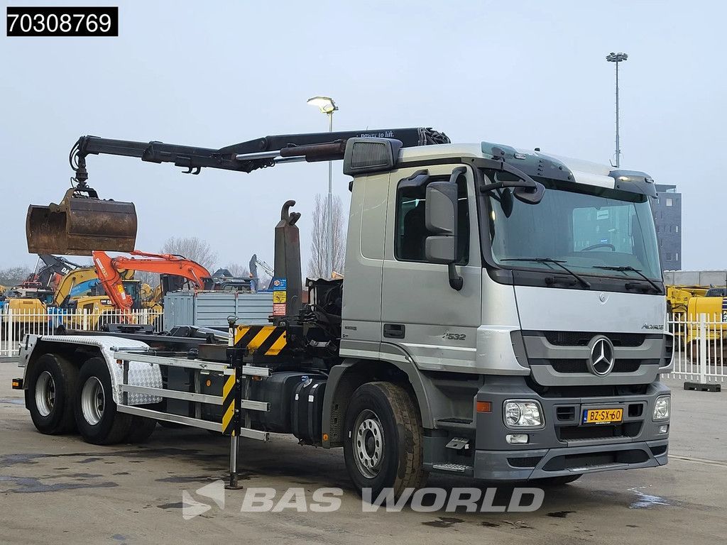 Mercedes Actros 2532 6X2 NL-Truck HMF 1643 Z2 Crane Kran 21 tons VDL Hooklift Lift-Axle Euro 5