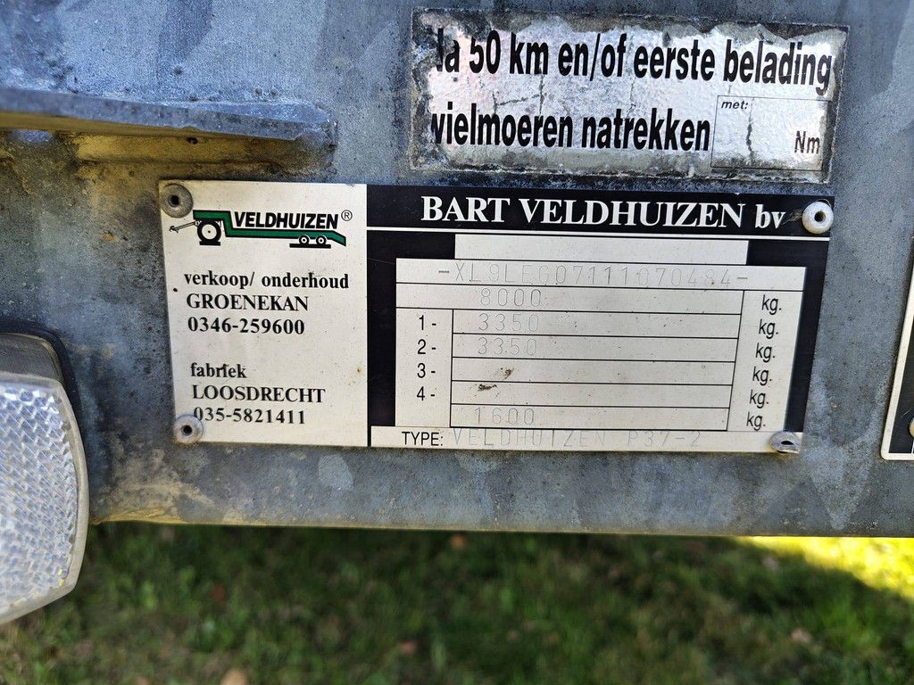 Semi-Low Loader Veldhuizen P37-2 8000kg 2007
