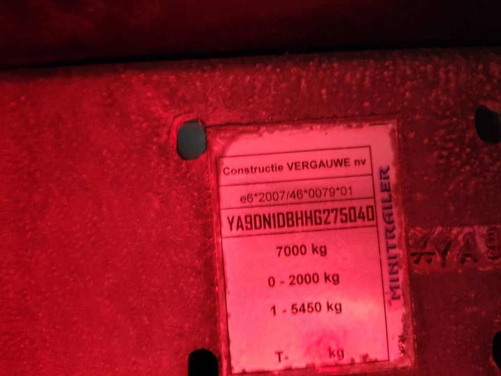 Geschlossener Sattelauflieger Vergauwe Minitrailer 7000kg