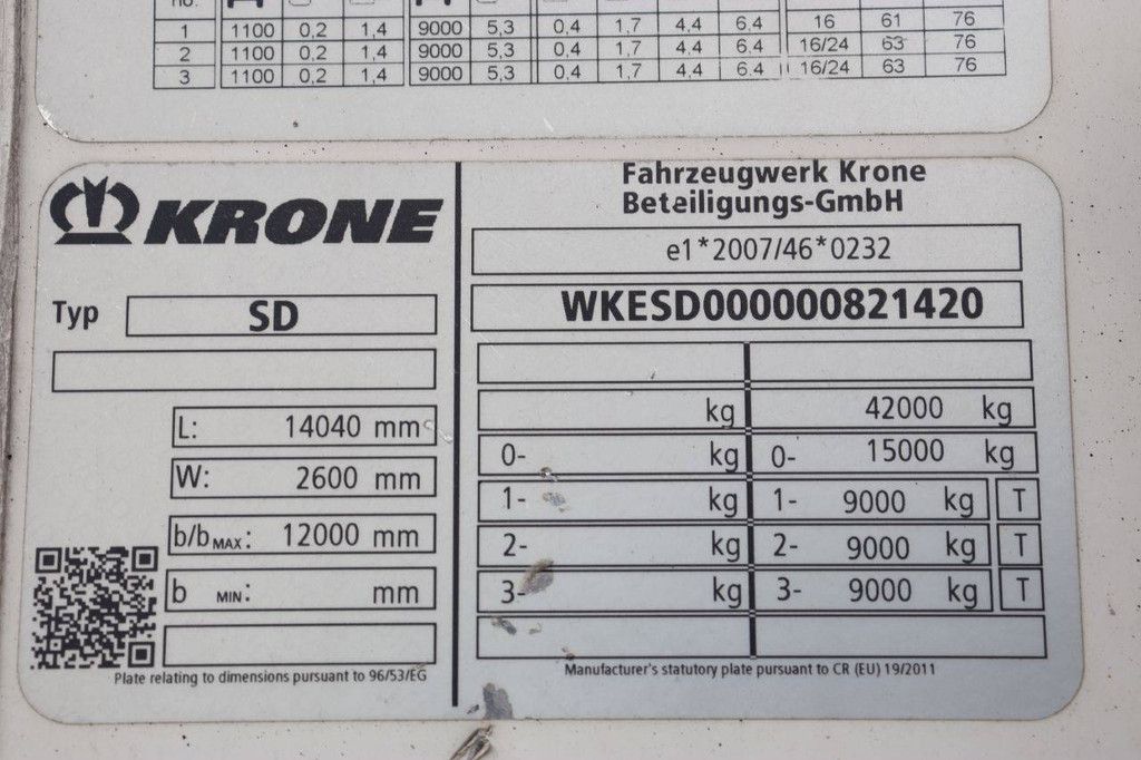 Reefer Oplegger Krone SD 42000kg 2018