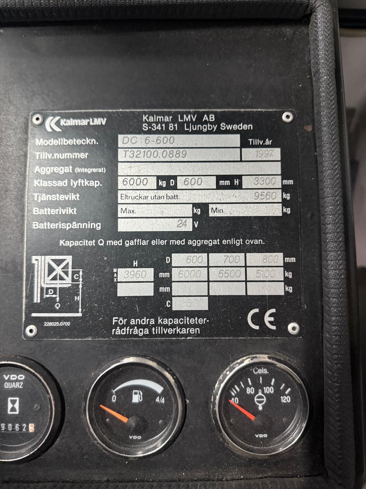 Heftruck Kalmar DC6-600 diesel triplo 4 Mtr vv ss container uitv