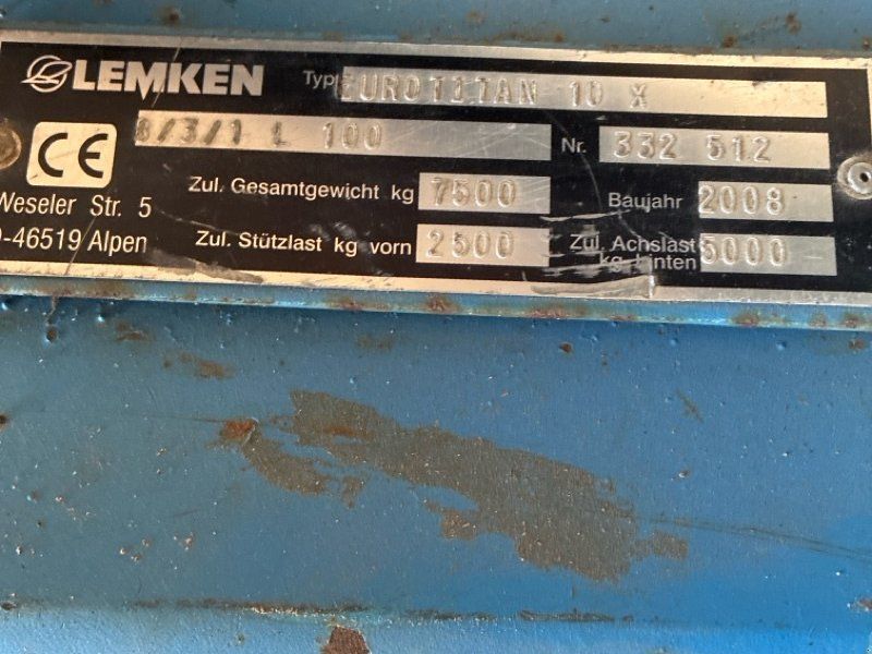 Lemken Euro Titan 10 X Im Kundenauftrag !