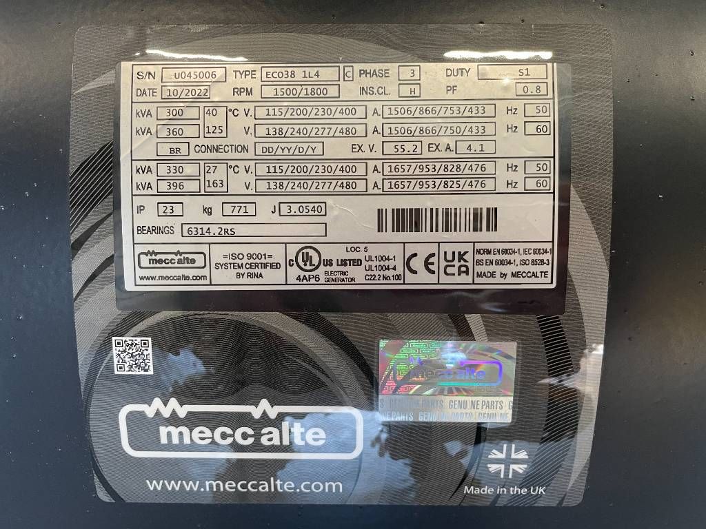 MeccAlte ECO38 - 300 kVA Alternator - DPX-25115
