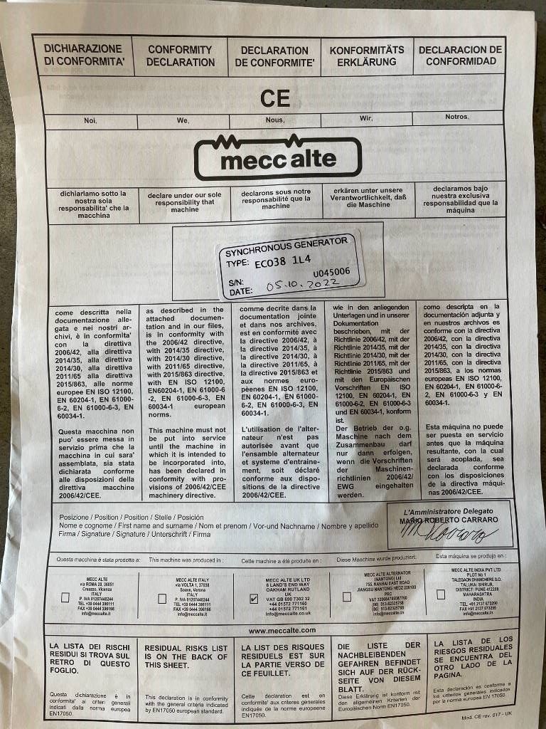 MeccAlte ECO38 - 300 kVA Alternator - DPX-25115