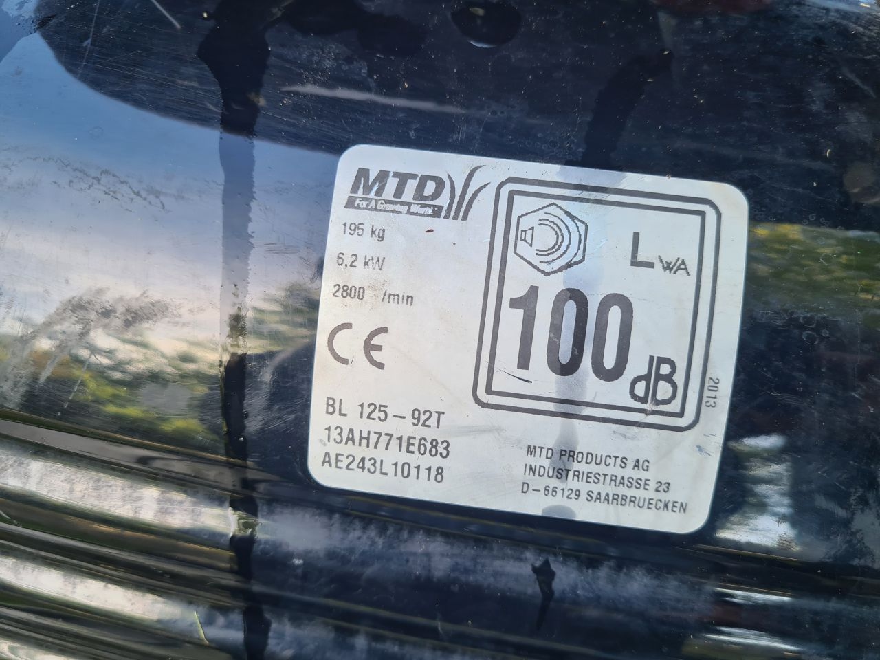 MTD zitmaaier met opvangbak.