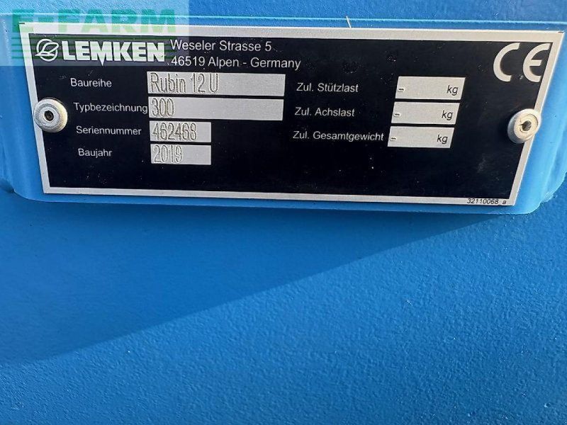 Lemken rubin 12/300 z.g.a.n.