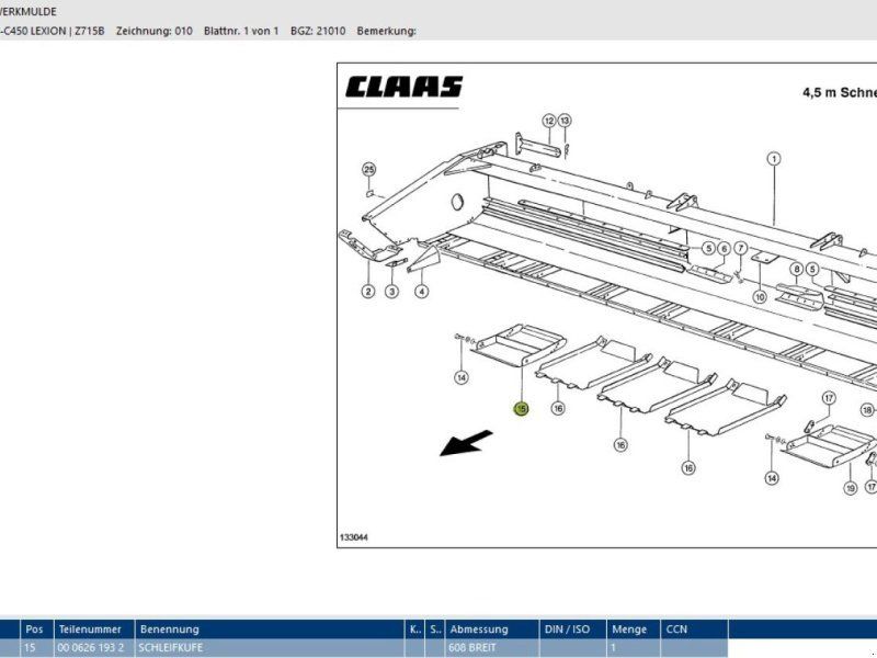 Claas Gleitkufen 4 Stk. Schneidwerk