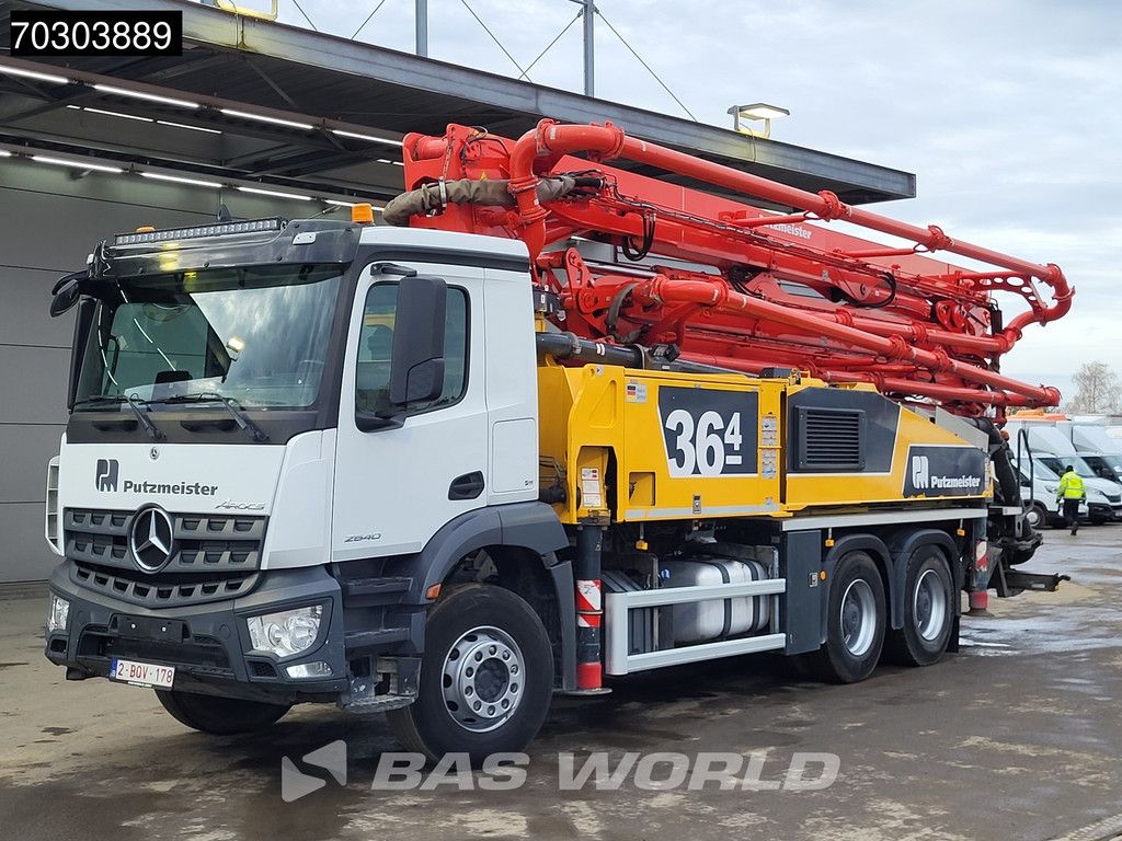 Mercedes Arocs Arocs 2640 6X4 Belgium Truck 36mtr Putzmeister BFS 36-4.16 H LS Concrete Pump Euro 6