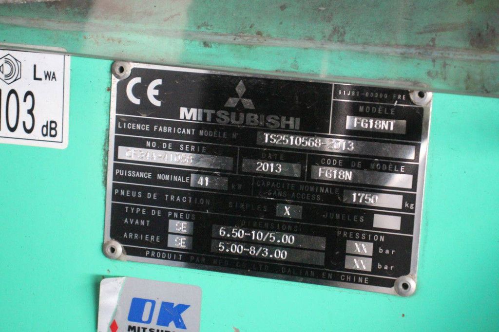 Heftruck Mitsubishi FG18NT LPG 1750kg 5.5m 2013