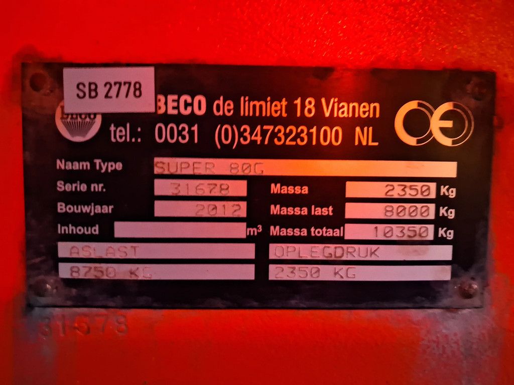 Beco Super 80 kipper/bakkenwagen