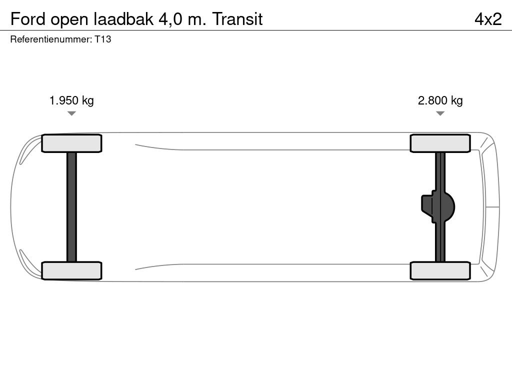 Ford open laadbak 4,0 m. Transit