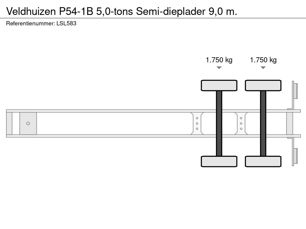 Veldhuizen P54-1B 5,0-tons Semi-dieplader 9,0 m.