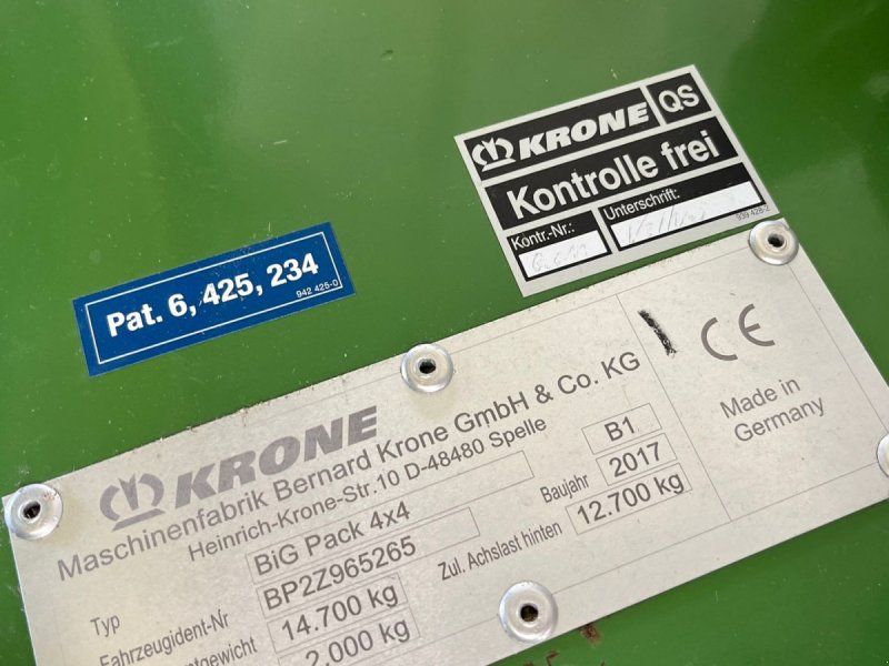 Krone Big Pack 4X4 High Speed boogie montering med styrbar aksel og br