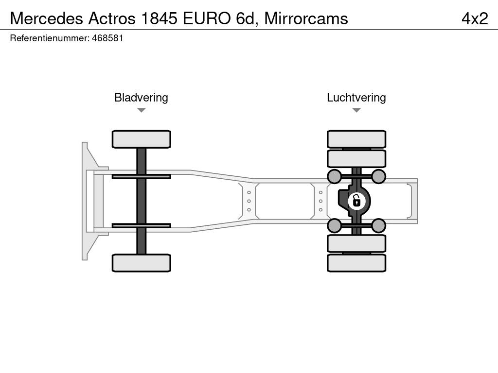 Mercedes Actros 1845 EURO 6d, Mirrorcams