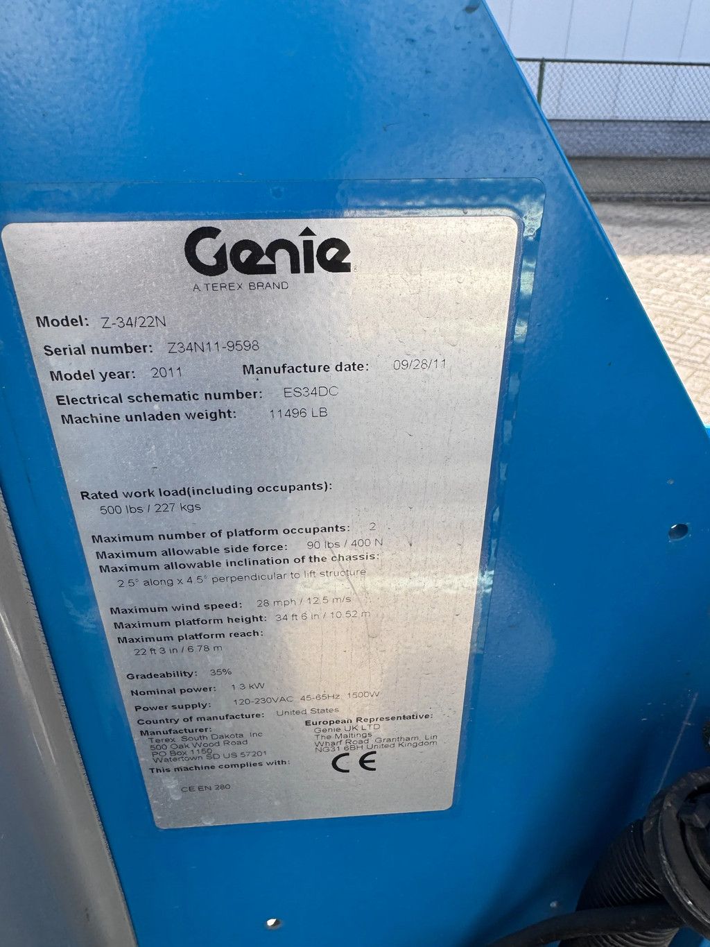 Genie Z34/22N Hoogwerker Knikarmhoogwerker