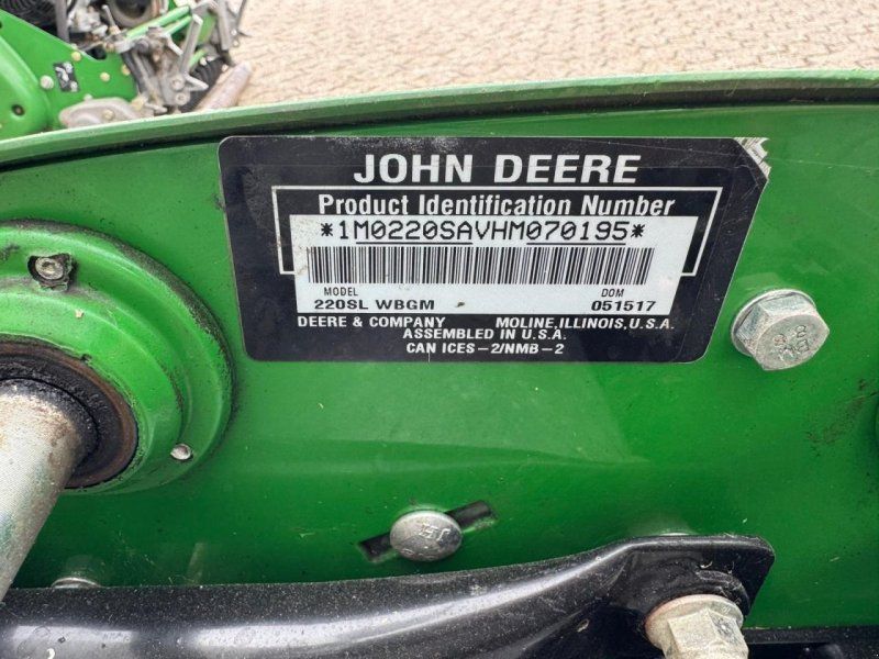 John Deere 220 SL SINGLELKLIPPE
