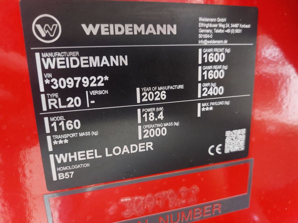 Weidemann Mini Shovel 1160 special