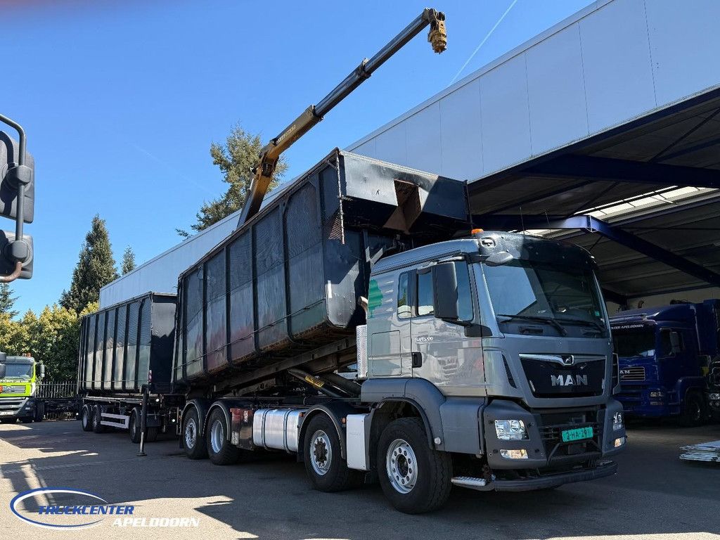 MAN TGS 35.510 + Tipping trailer, Detachable loading crane, 8x2 + Hydrodrive = 8x4 TC11366
