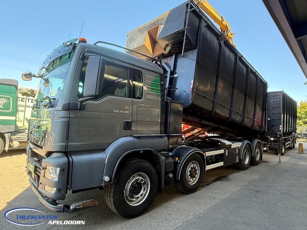 MAN TGS 35.510 + Tipping trailer, Detachable loading crane, 8x2 + Hydrodrive = 8x4 TC11366
