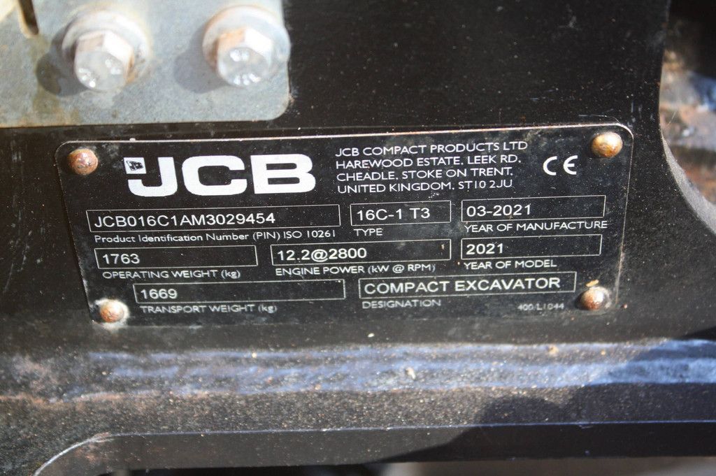 Mini excavator JCB 16C-1 T3 Diesel 12kW 2021