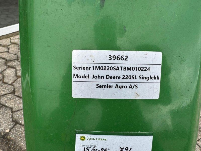 John Deere 220 SL SINGLELKLIPPE