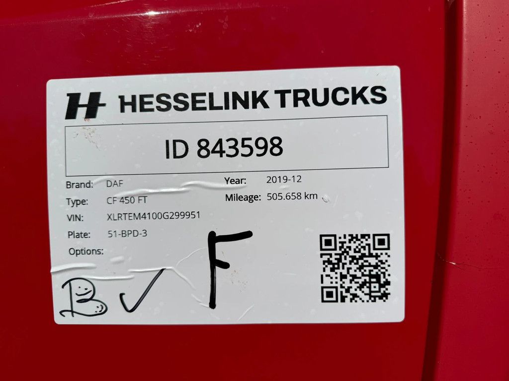 DAF CF 450 4x2 Space Cab EURO 6D! 505.658KM NL Truck APK/TUV 27-12-2026
